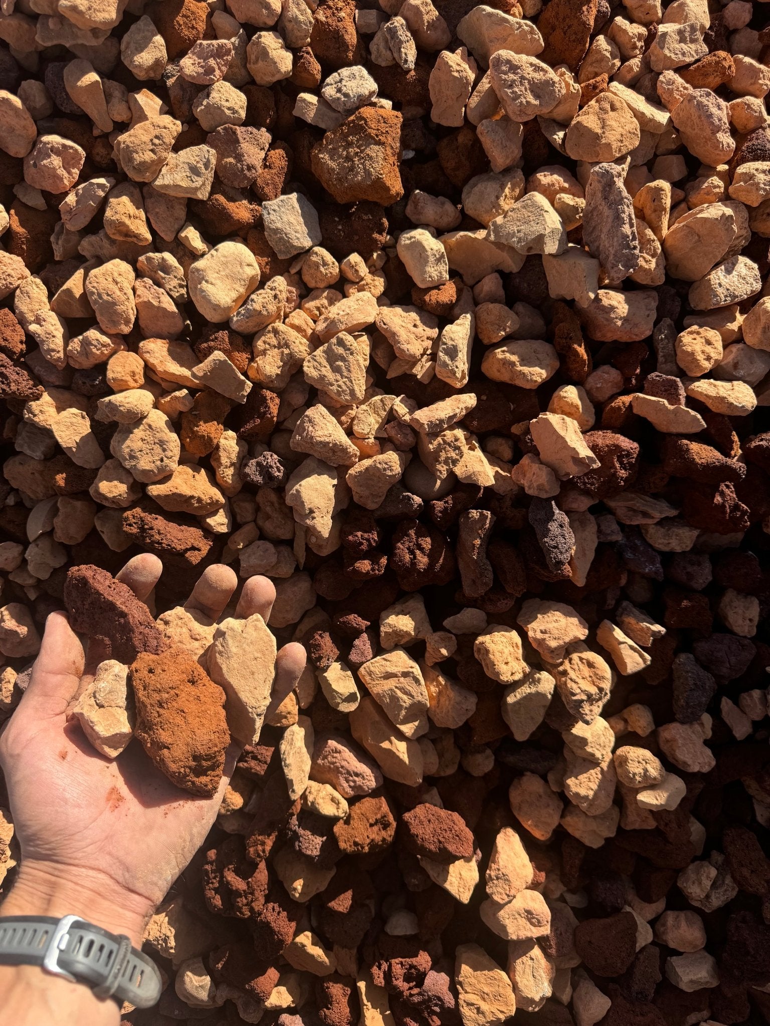 Red Shale And Red Lava Rock Mix