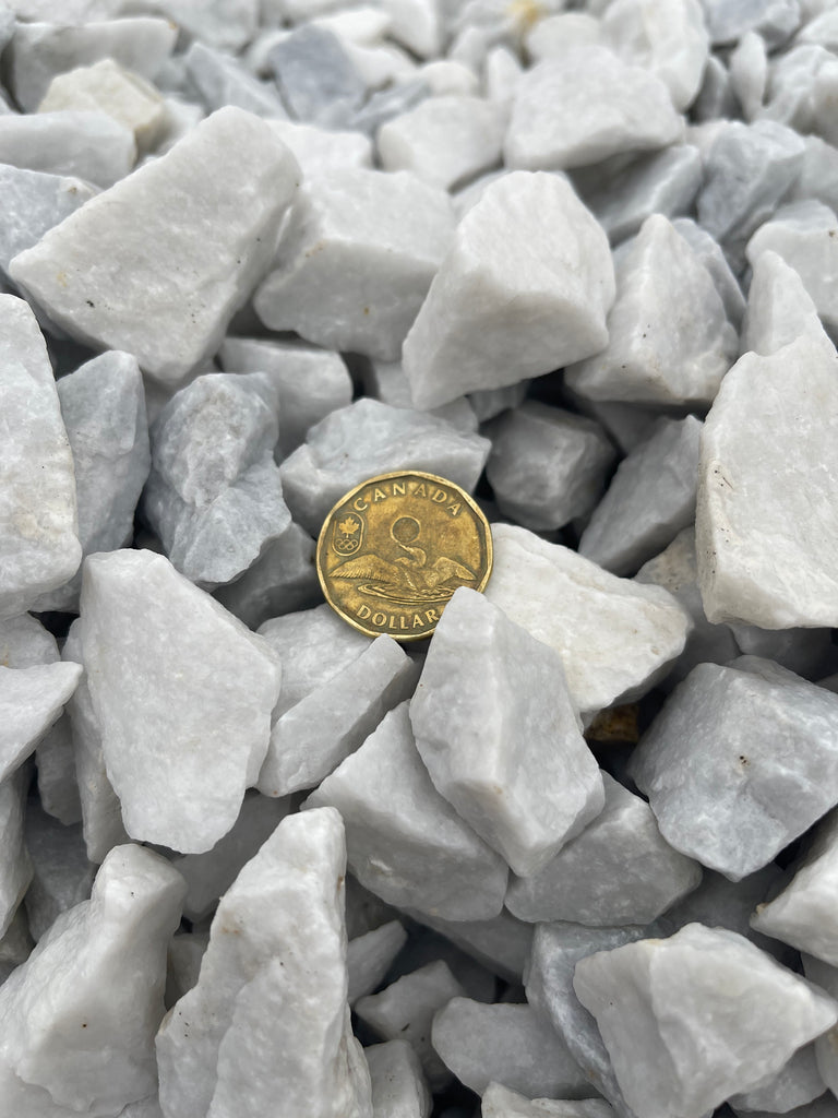 White Filter Rocks 40mm Crystal White Rock - Bulk Direct Landscape Supply